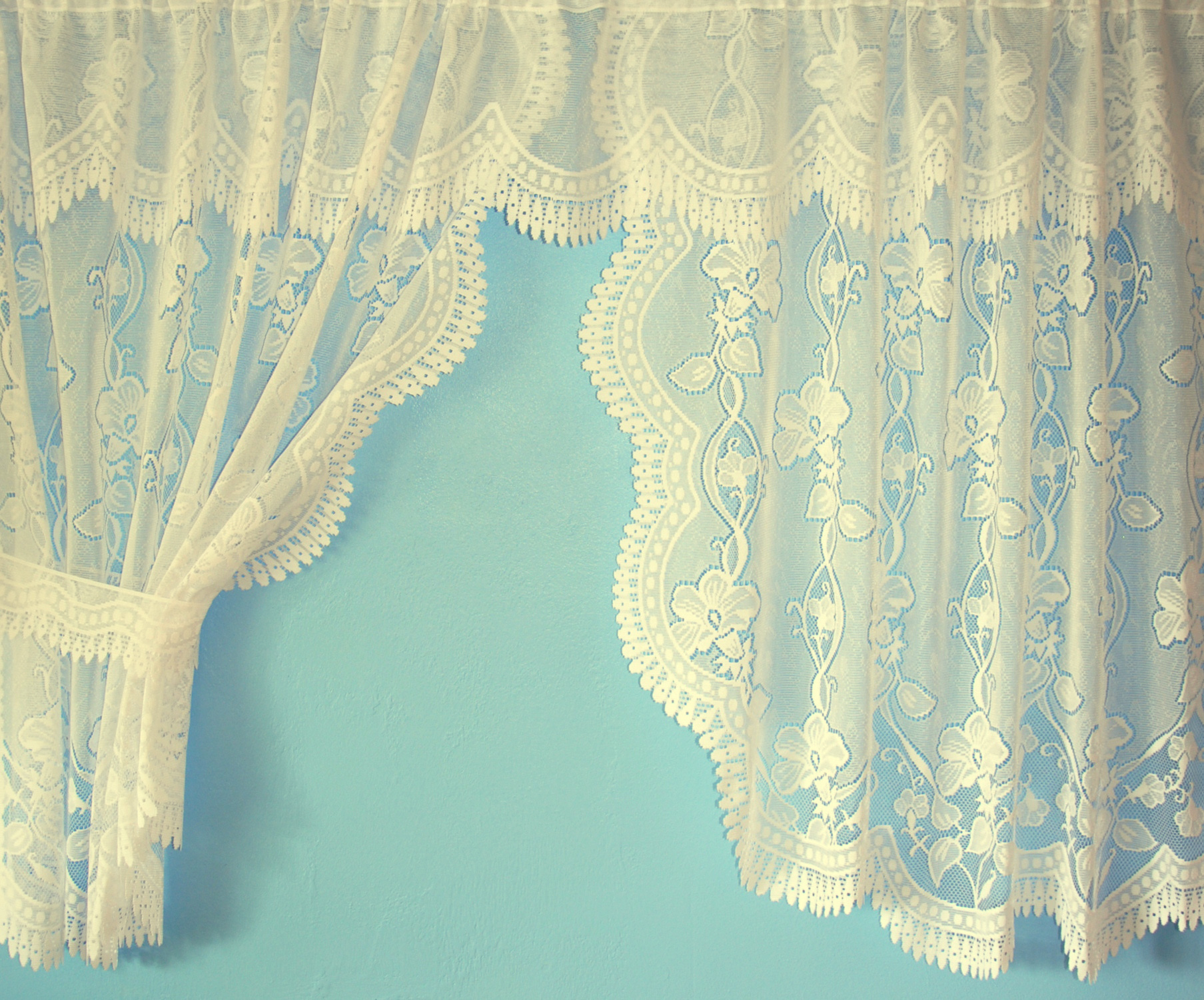 DISCOUNTED Premium Quality Net Curtain Window Sets With Pelmet & Tie